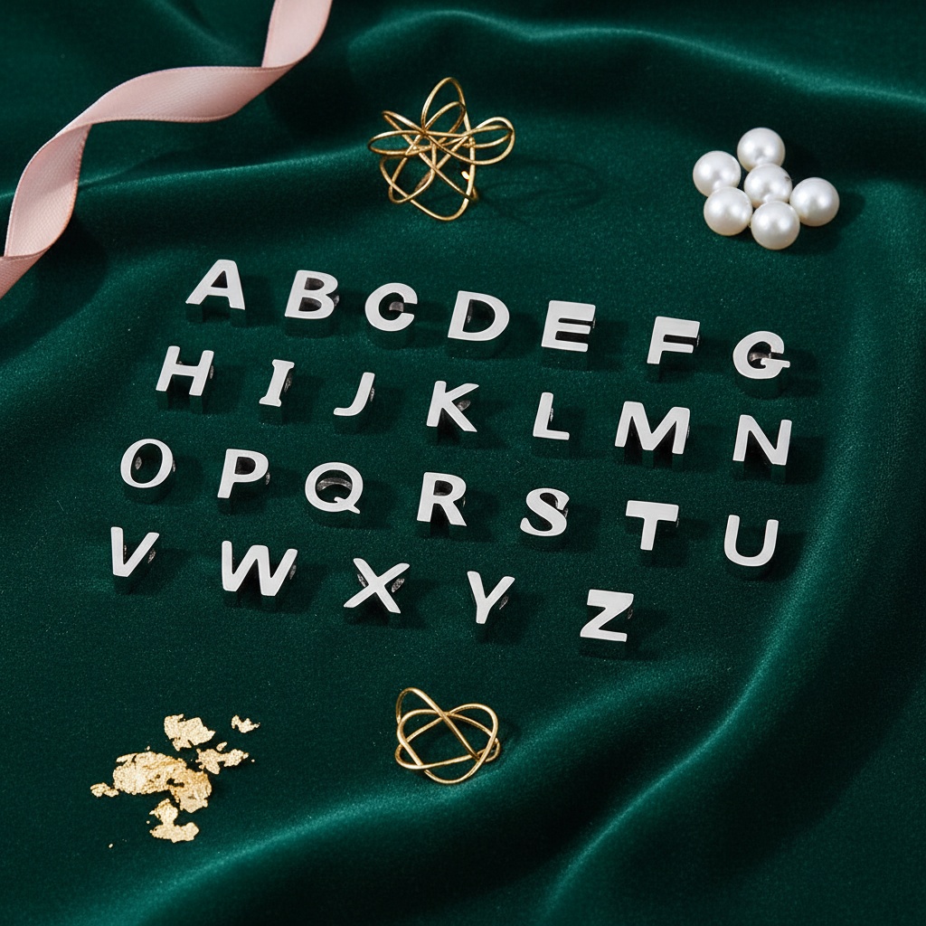 26 English Alphabet Additions Stainless Steel Letter Pendant